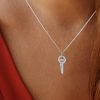 key necklace in gold and white diamonds 18-carat recycled white gold aupiho jewellery
