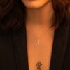 collier cle or jaune et diamants blancs or recyclé 18 carats sesame aupiho joaillerie