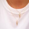 collier cle or jaune et diamants blancs or recyclé 18 carats sesame aupiho joaillerie