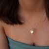 collier coeur or jaune en or recyclé 18 carats aupiho joaillerie
