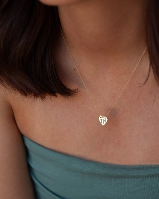 collier coeur or jaune aupiho joaillerie