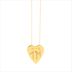 collier coeur or jaune or recyclé 18 carats aupiho joaillerie