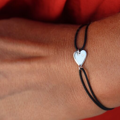 bracelet coeur en or cordon enfant femme or recyclé bijou aupiho joaillerie