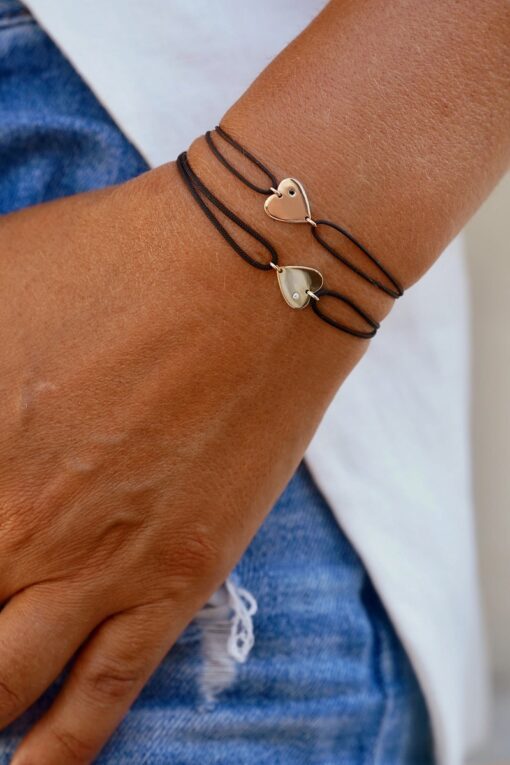 bracelet coeur en or cordon enfant femme or recyclé bijou aupiho joaillerie