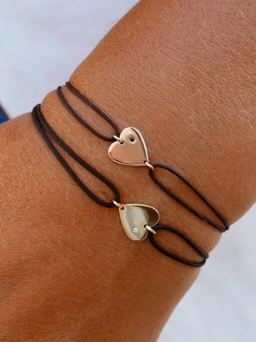 bracelet coeur en or cordon enfant femme or recyclé bijou aupiho joaillerie