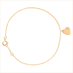 bracelet coeur en or atout coeur or jaune 18 carats recyclé diamant blanc aupiho joaillerie