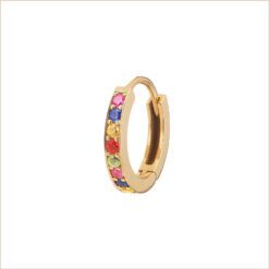 Rainbow Creole sapphires yellow gold multicoloured precious stones 18k recycled gold aupiho jewellery