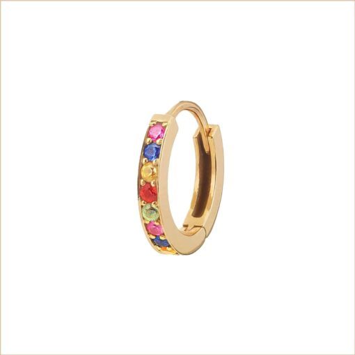 Rainbow Creole sapphires yellow gold multicoloured precious stones 18k recycled gold aupiho jewellery