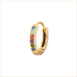 Rainbow Creole semiprecious stones yellow gold multicoloured precious stones 18k recycled gold aupiho jewellery