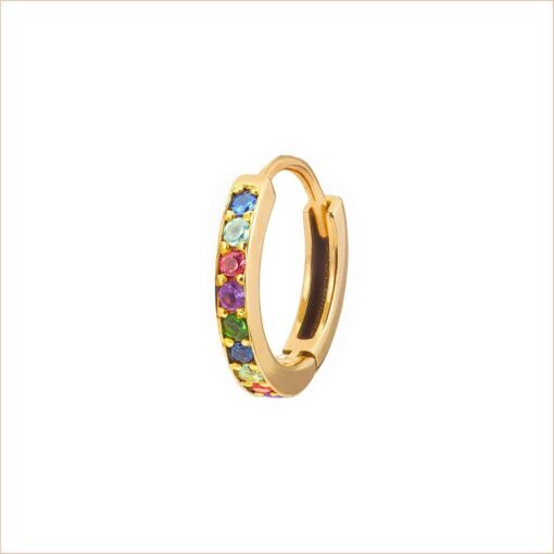 Rainbow Creole semiprecious stones yellow gold multicoloured precious stones 18k recycled gold aupiho jewellery