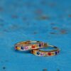 créoles arc en ciel or jaune et saphirs multicolores or recyclé 18 carats aupiho joaillerie