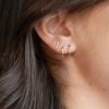 boucle d'oreille barrette or et diamants jane or jaune aupiho joaillerie