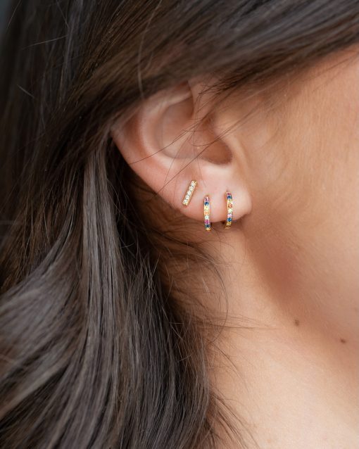 boucle d'oreille barrette or et diamants jane or jaune aupiho joaillerie