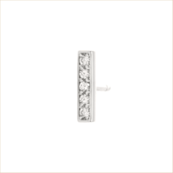 boucles d'oreille barrette or blanc et diamants blancs or recyclé 18 carats puce aupiho joaillerie jane