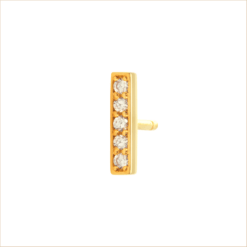 gold and diamond barrette earring yellow gold diamonds 18k recycled gold aupiho jewellery