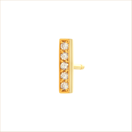 gold and diamond barrette earring yellow gold diamonds 18k recycled gold aupiho jewellery