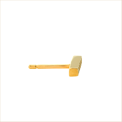 boucle d'oreille barrette or jaune et diamants blancs or recyclé 18 carats puce aupiho joaillerie