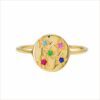 bague ronde constellation pierres fines saphirs arc en ciel or recyclé 18 carats aupiho joaillerie
