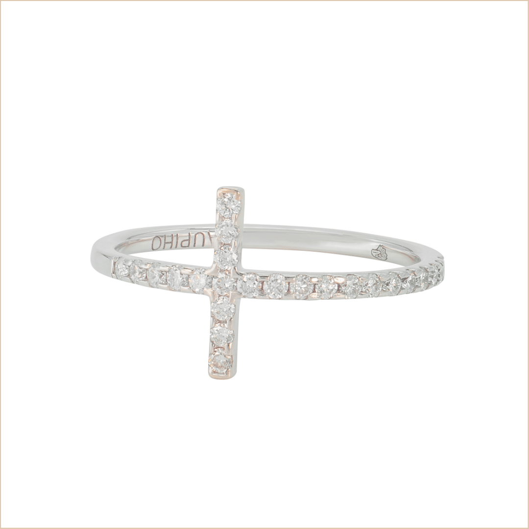 Medium Captive diamonds cross ring
