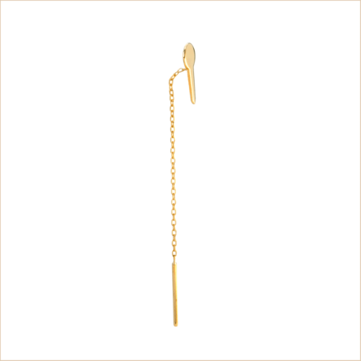 boucle d'oreille clé chaine or jaune or recyclé 18 carats aupiho joaillerie