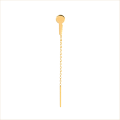 boucle d'oreille clé chaine or jaune or recyclé 18 carats aupiho joaillerie