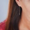 boucle d'oreille barrette chaine or jaune et diamants blancs or recyclé 18 carats jane aupiho joaillerie