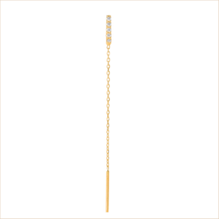 boucle d'oreille barrette chaine fine or jaune et diamants blancs or recyclé 18 carats aupiho joaillerie