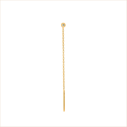 boucle d’oreille solitaire chaine or jaune et diamant blanc or recyclé 18 carats puce aupiho joaillerie