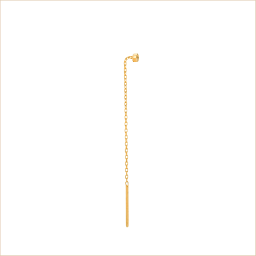 boucle d’oreille solitaire chaine or jaune et diamant blanc or recyclé 18 carats puce aupiho joaillerie