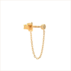 Chain and diamond earring yellow gold white diamond 18k recycled gold aupiho jewellery