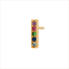 Rainbow fine gemstone barrette earrings yellow gold gemstones 18k recycled gold aupiho jewellery