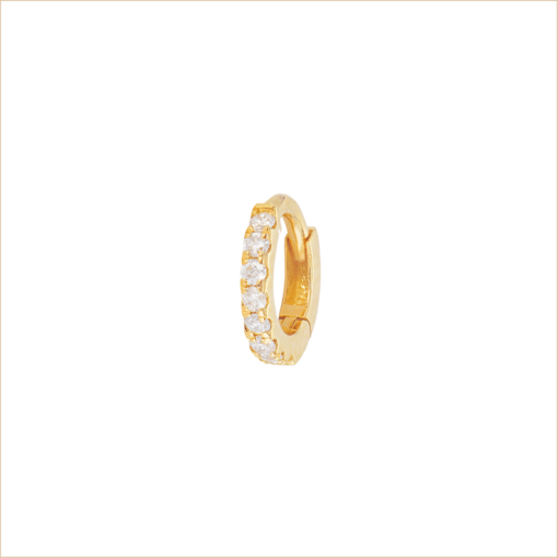 piercing créole diamants Éternelle or jaune et diamants blancs or recyclé 18 carats éternelle aupiho joaillerie