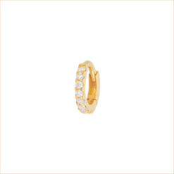 piercing créole Éternelle or jaune et diamants blancs or recyclé 18 carats éternelle aupiho joaillerie