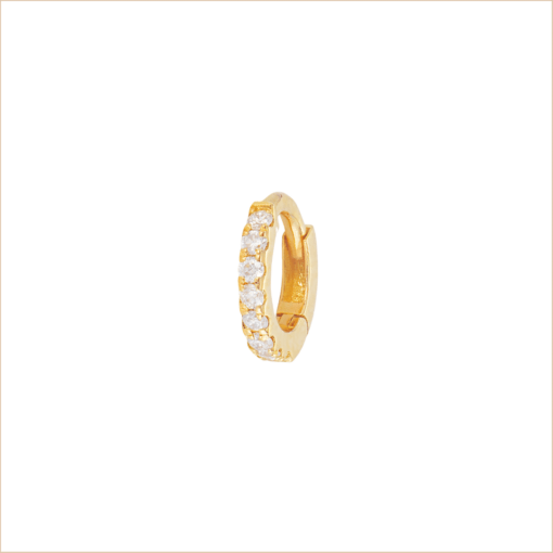 piercing créole Éternelle or jaune et diamants blancs or recyclé 18 carats éternelle aupiho joaillerie