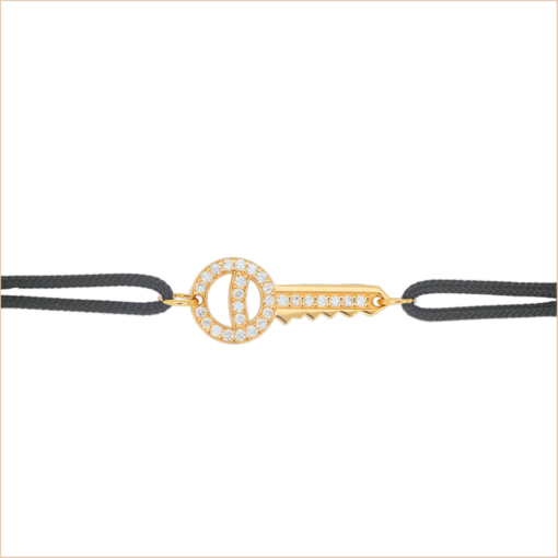 bracelet cordon clé diamants en or et diamants sésame or recyclé 18 carats aupiho
