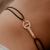key cord bracelet yellow gold white diamonds 18 carats recycled gold aupiho jewellery