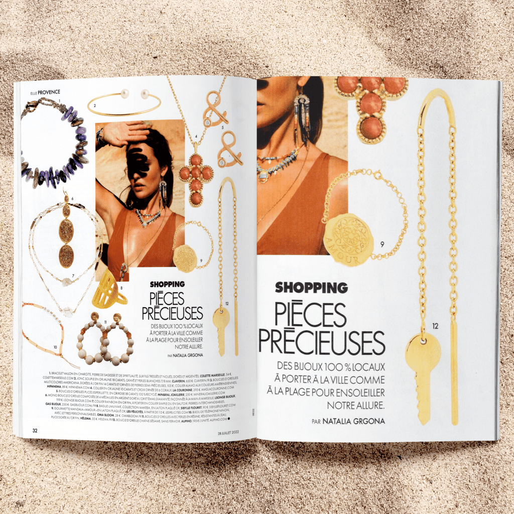 magazine ELLE juillet 2022 parution aupiho joaillerie bijoux or recyclé