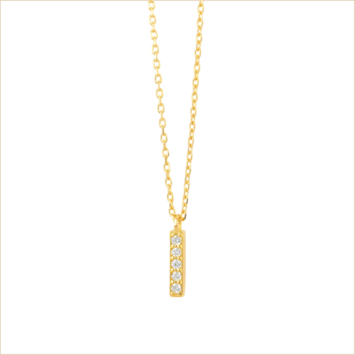 collier pendentif barrette or jaune et diamants blancs or recyclé 18 carats jane aupiho joaillerie