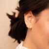 boucle d'oreille piercing or jaune et diamants blancs or recyclé 18 carats rockme eternelle aupiho joaillerie