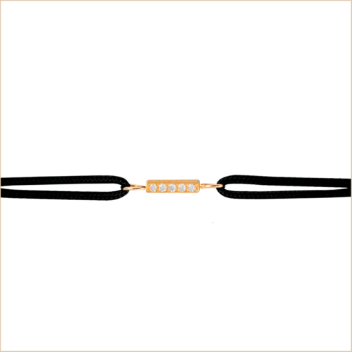 bracelet cordon barrette or jaune et diamants blancs or recyclé 18 carats aupiho joaillerie