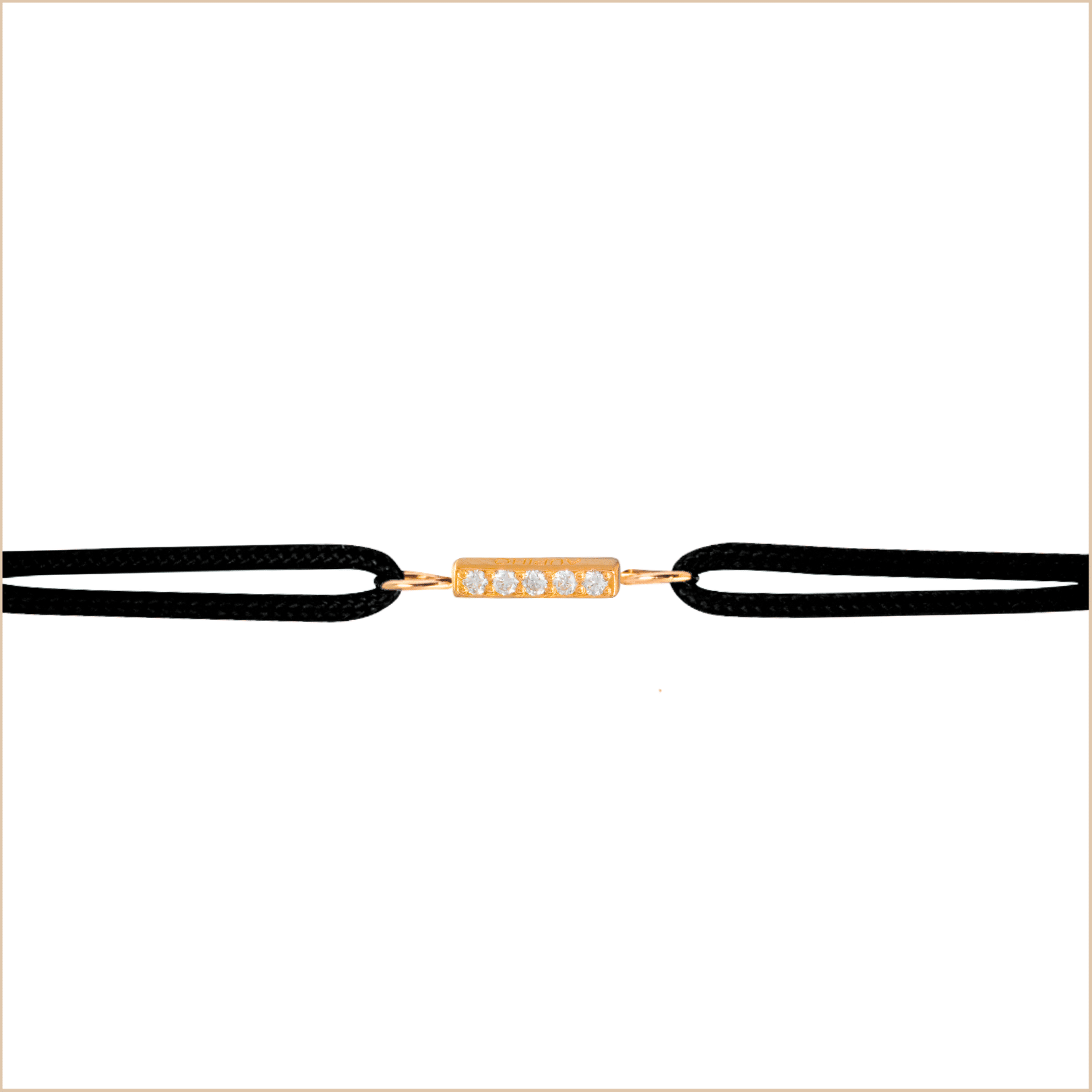 Bracelet cordon barrette or et diamants Jane