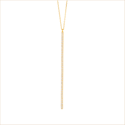 collier barrette longue diamants or recyclé 18 carats aupiho joaillerie