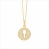 necklace medal key yellow gold and white diamonds recycled gold 18 carats aupiho jewelry