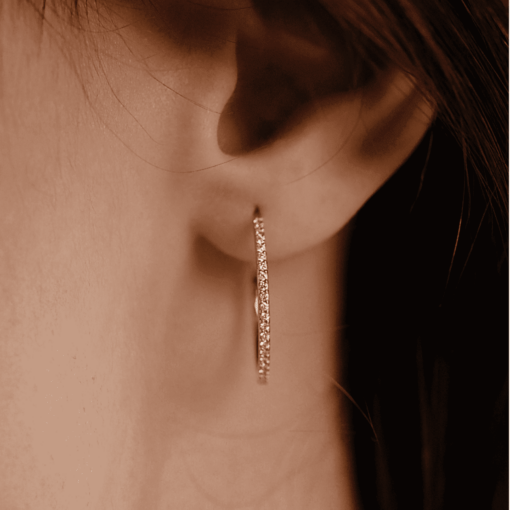 large creole earring yellow gold 18 carat recycled gold diamonds aupiho jewellery
