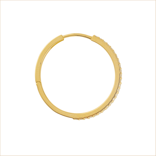 boucle d'oreille créole or jaune et diamants blancs or recyclé 18 carats aupiho joaillerie
