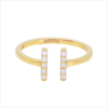 barrettes ring in yellow gold and white diamonds in 18-carat recycled gold aupiho jewelry