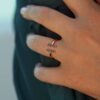 bague barrettes or rose et diamants noirs or recyclé 18 carats aupiho joaillerie tandem