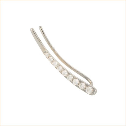 boucle d'oreille grimpante montante or blanc et diamants or recyclé 18 carats aupiho joaillerie