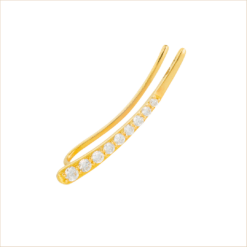 Cascade diamond climbing earring yellow gold white diamonds 18k recycled gold aupiho jewellery