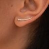 boucle d'oreille grimpante or jaune et diamants blancs or recyclé 18 carats stella aupiho joaillerie